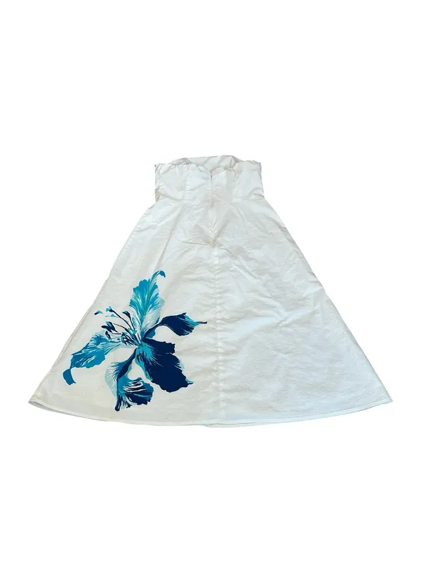 Vintage Y2K Express Strapless Midi Dress Floral Cocktail Party Summer Vacation - Image 6