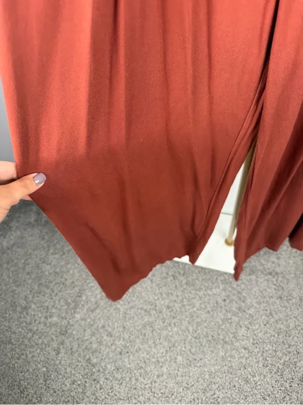 ReGeneration Celebrity Pink Rust Wide Leg Trousers Size L High Rise - Image 5