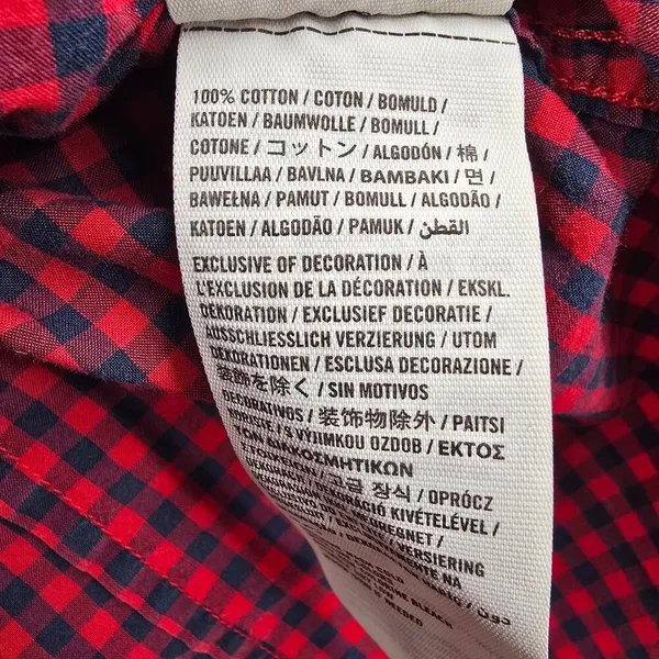Abercrombie & Fitch Red Blue Plaid Tartan Button Down Long Sleeve Shirt‎ Top XS - Image 8