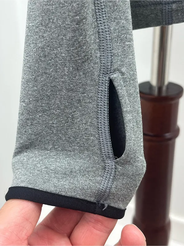 Nike Pro Dri-FIT Womens Gray Half-Zip Pullover Mock Neck w/Thumbholes Medium - Image 8