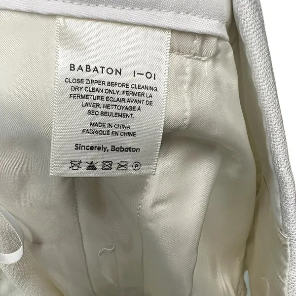 Aritzia Babaton 1-01 Giselle Boy Trouser Dress Pants White Cream Size 12‎ - Image 13