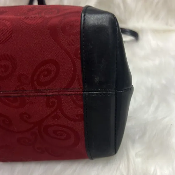 Brighton Mevelyn Red‎ Canvas Tote with Leather Trim B30 - Image 9