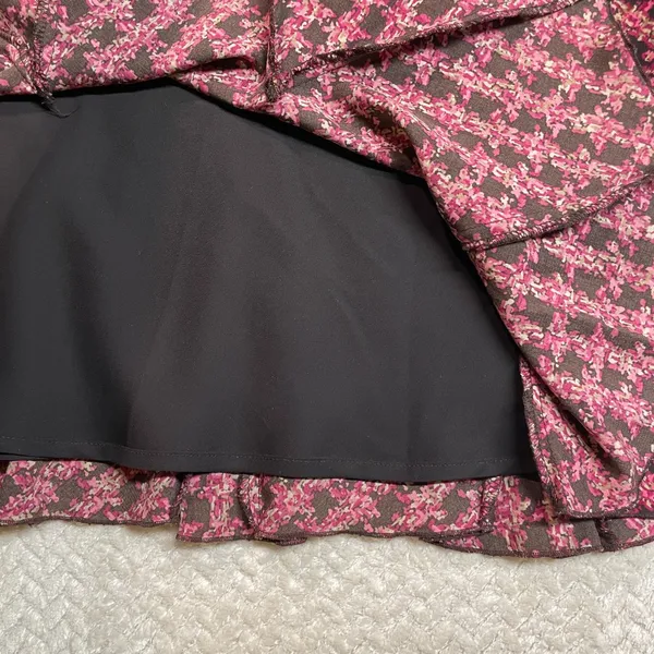 NYCC Y2K Vintage Pink Brown Elastic‎ Waist A-Line Gored Hem Midi Skirt Medium - Image 10