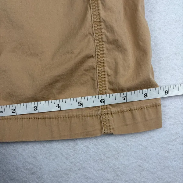 VTG Abercrombie & Fitch Paratrooper Cargo Pants Women's 0 Tan Low Rise Satin Y2K - Image 8