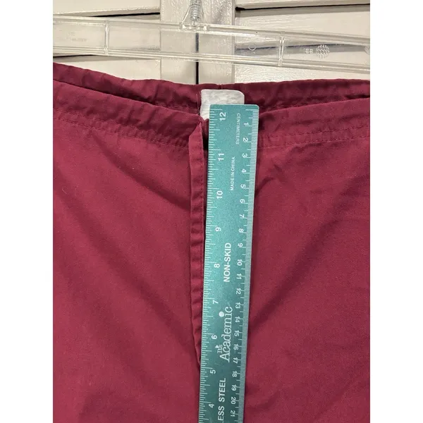 Dickies Burgundy Unisex Drawstring Waist High‎ Rise Scrub Pants Medical Straight - Image 2