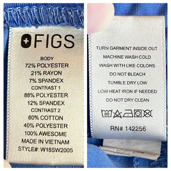 FIGS Jogger Pants Pull On Scrubs Zip Cargo Pocket Blue Women’s Size Medium - Image 8