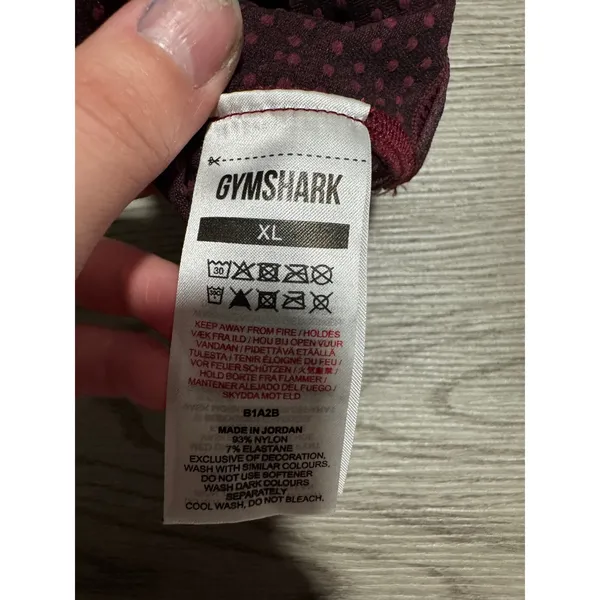 Gymshark Burgundy Red‎ Seamless High Waisted Workout Leggings size XL Gym - Image 3