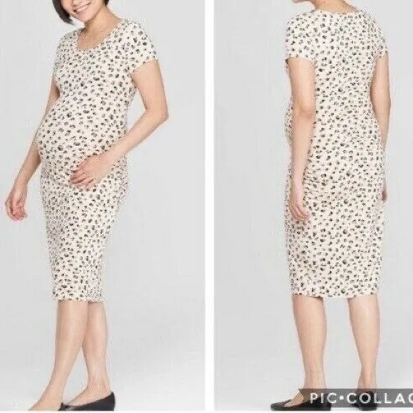 Isabel maternity Leopard Print Short Sleeve T-Shirt Dress size XS - Image 2
