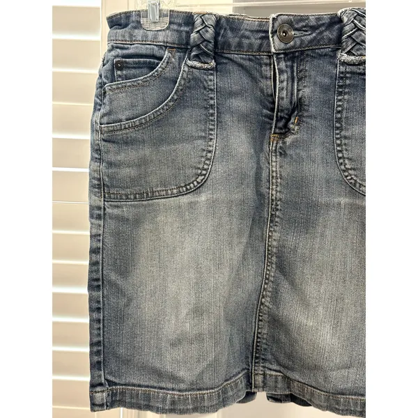 Arizona Jeans Co. Women's Denim Jean Skirt Braided Belt Loops 27" Waist - Image 2