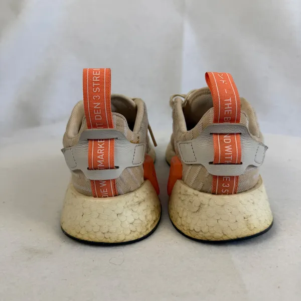 Adidas NMD R2 Primeknit Beige Orange Womens Casual‎ Running Shoes BA7260 Size 5 - Image 6