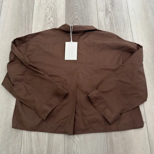 Everlane The Woven Boxy Chocolate PJ Everyday Casual Top Silky Cotton NWT M - Image 6