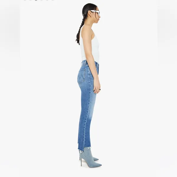 Mother High Waisted Ankle Step Fray Jeans in Loafers and Lassos - Image 2