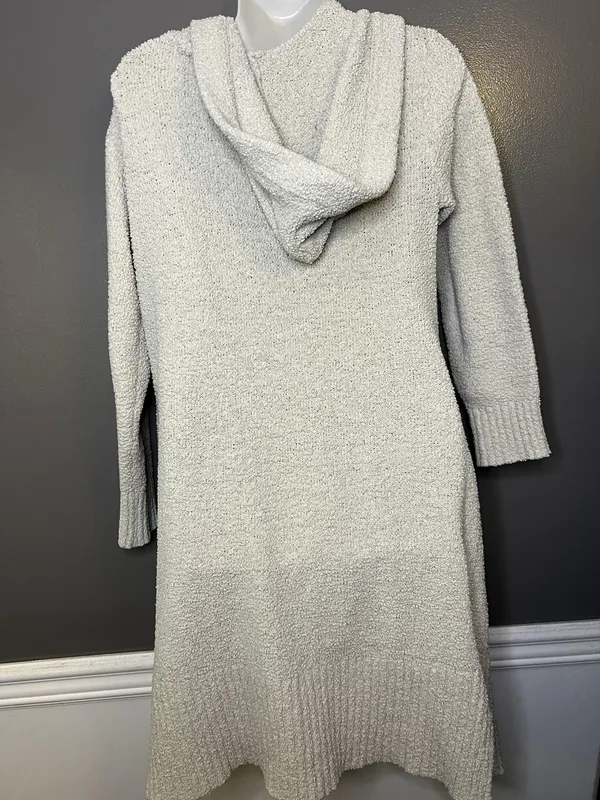 UGG Cardigan Sweater Womens Large Gray Hooded Open Front Chunky Knit Pockets - Image 6