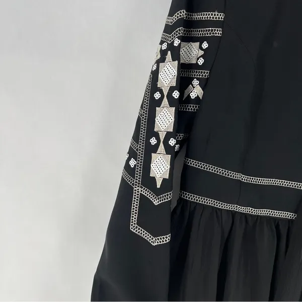 XOXO Sequin Embellished Embroidered Chiffon Hem‎ V Neck Peplum Jacket Size S - Image 5