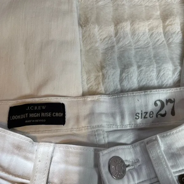 J.Crew Lookout High Rise Crop Jeans Womens 27 White Slim Denim AA - Image 5