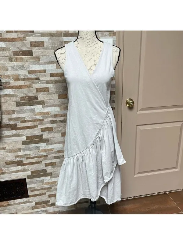 Zara NWT 100% cotton wrap dress with ruffles Sz S - Image 4