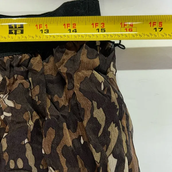 Layered sheer crinkle neutral camo tiered maxi skirt midi jungle animal whimsy - Image 6