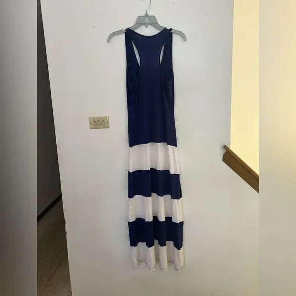 Finn & Clover Racerback Dress Stripe Size M Navy White - Image 3
