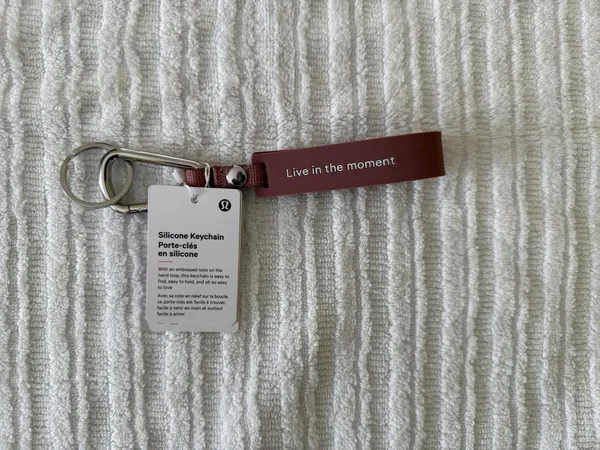 lululemon athletica Spiced Chai/Light Ivory Key Fob with Silver Ring - Image 2