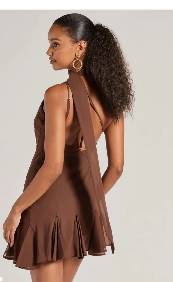 Scarf neck mini dress Windsor  - Image 2