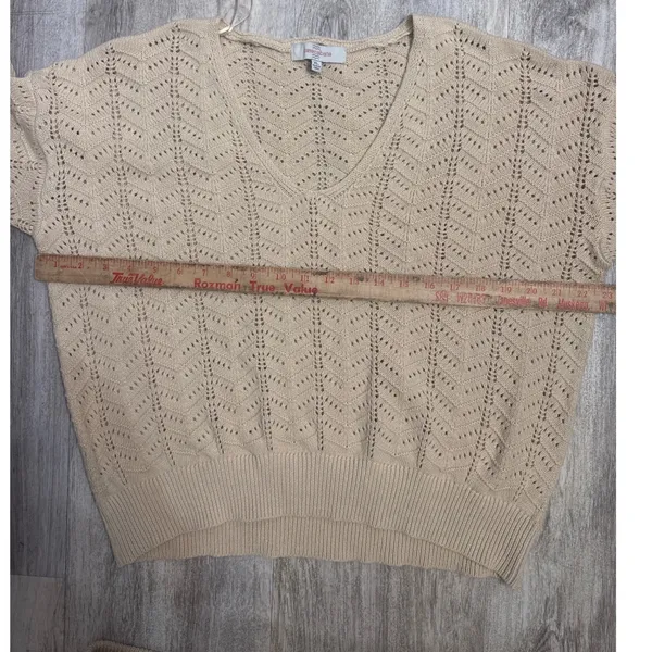 Casa Cabana Tan Beige Fisherman Chevron Knit Sweater and‎ Midi Skirt Set XL - Image 5