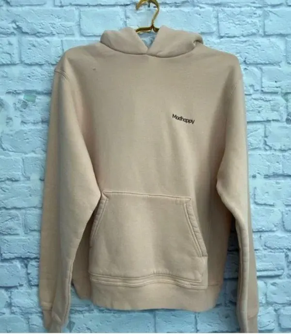 NWT Madhappy Classics Fleece Hoodie Rosewood XS Unisex Embroidered Hood - Image 3