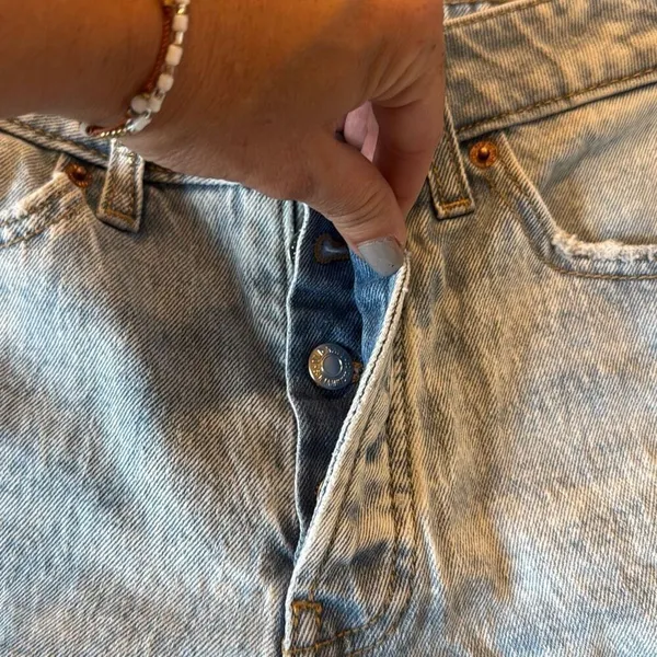 Old Navy high rise curvy og straight button fly distressed shorts 4 - Image 7
