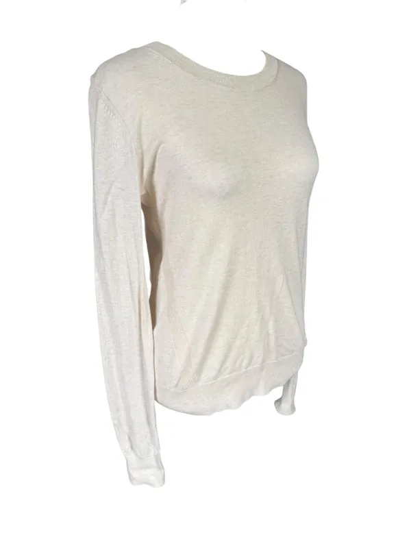 Banana Republic women's linen colored long sleeve crewneck knit top size XS - Image 2