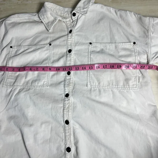 We The Free Free People Cream Corduroy Button Down Shirt Shacket Womens M OB1533 - Image 11