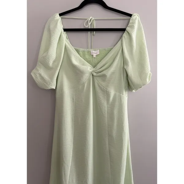 Bohme Halston Midi Dress Green‎ Women's Size Large - Image 3