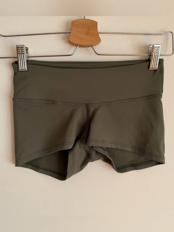 NOBULL Low Rise Booty Shorts 2” Army Olive Green Made in USA Extra Small XS - Image 7