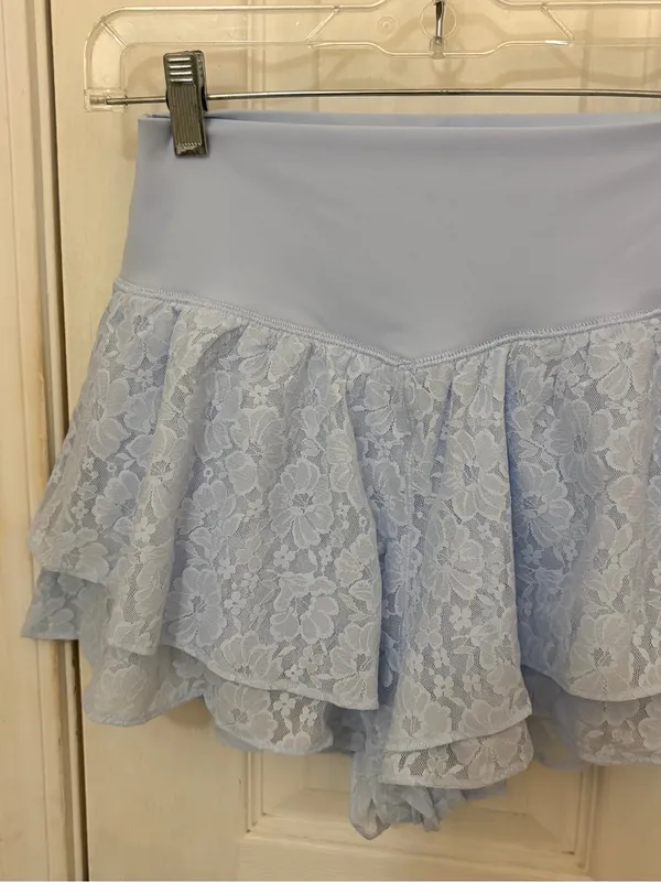 OFFLINE by Aerie Real Me Lace Flowy Shorts in Light Blue - Image 9