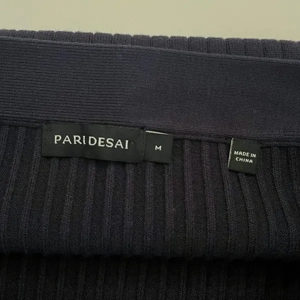 Pari Desai Wrap Midi Skirt M Ribbed Knit Academia Office Preppy $365 Navy Blue - Image 8