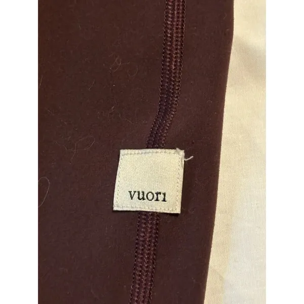 Vuori Women's Daily Leggings Burgundy Drawstring Performance Pants Size S - Image 2