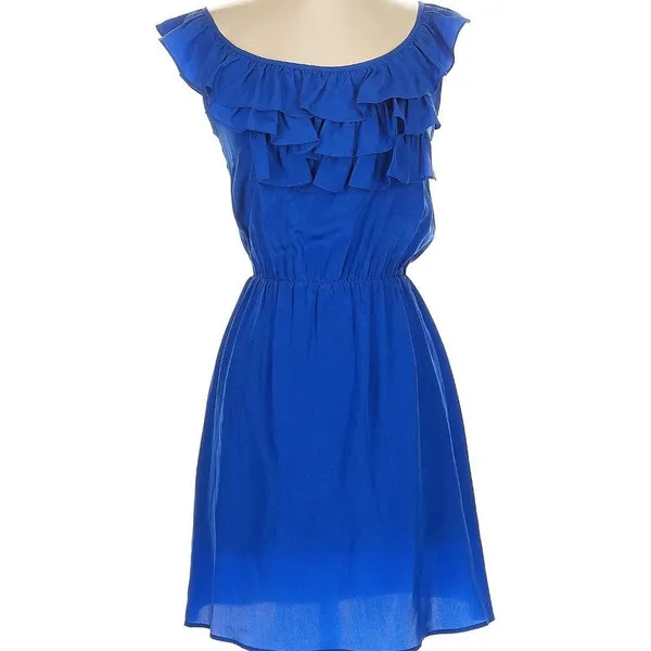 Amanda Uprichard Revolve‎ Royal Blue Sleeveless Ruffle Dress XS - Image 2