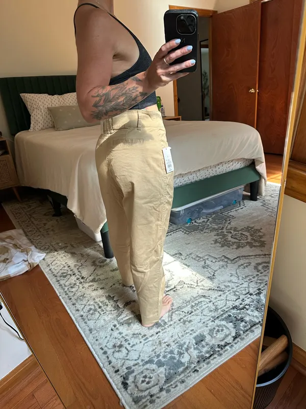 Khaki Chino Ankle Straight Pants - Image 3
