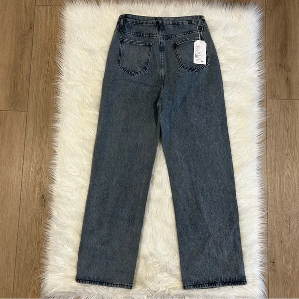 NEW Butterfly Print‎ High Rise Blue Gray Jeans Size Medium - Image 5