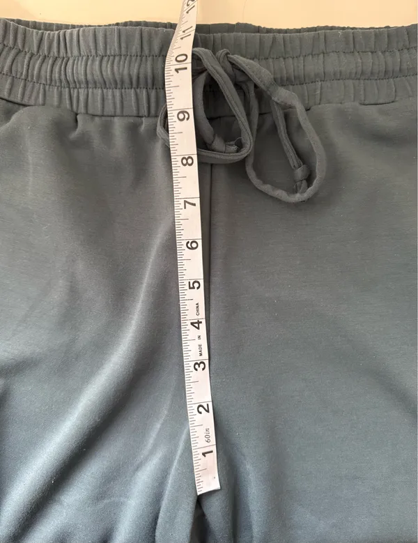 Maurices Scuba Knit Wide Leg Sweatpants Dark Blue Green High Rise - Image 9
