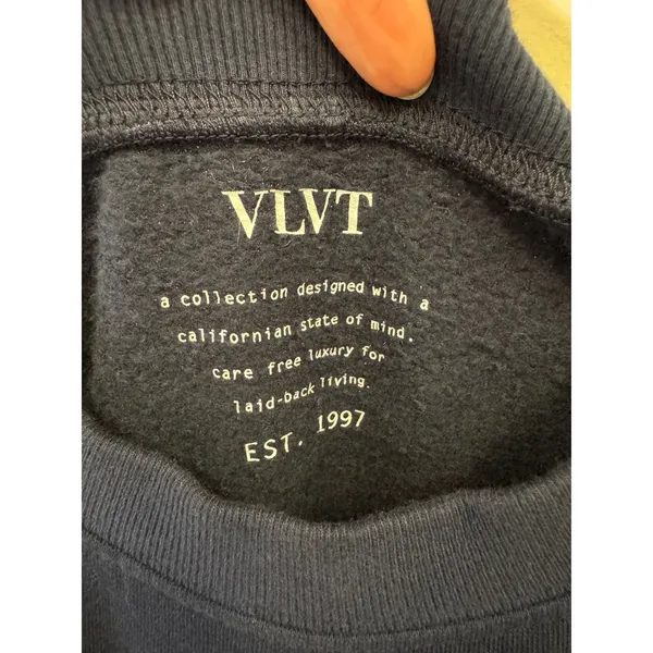 Velvet by Graham & Spencer VLVT Navy Blue Puff‎ Sleeve Cotton Sweatshirt Small - Image 6