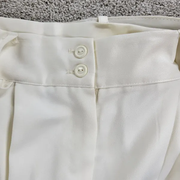 Vintage‎ Ellen D Womens Pants 9/10 White Pleated Belted Tapered Ankle Career - Image 4