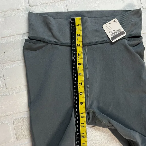 Free People Movement Biker Shorts Womens XS/S Gravelstone Hip Cut Out Active New - Image 11