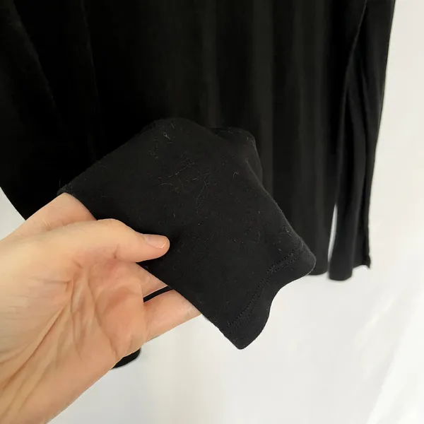 Banana Republic black lightweight turtleneck base layer women's M modal top - Image 4
