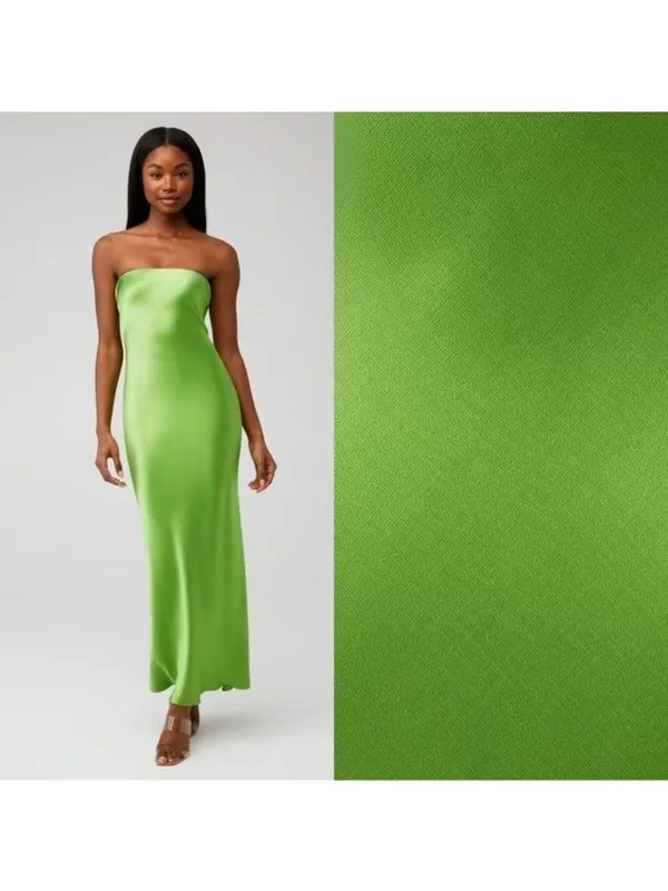 Bec + Bridge Moon Dance Strapless Dress 10 Sweet Pea Green Satin Cutout Draped - Image 4