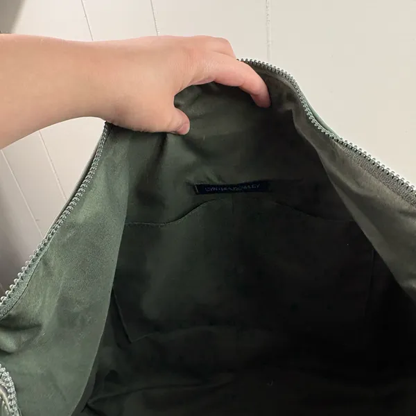Cynthia Rowley Green Scuba Knit Carryon Convertible Strap Zip Top Overnight Bag - Image 9