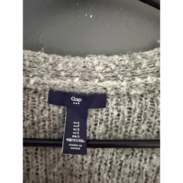 Gap Womens Gray Boucle‎ Knit Wool Blend Button Front Cardigan Sweater Pockets S - Image 7