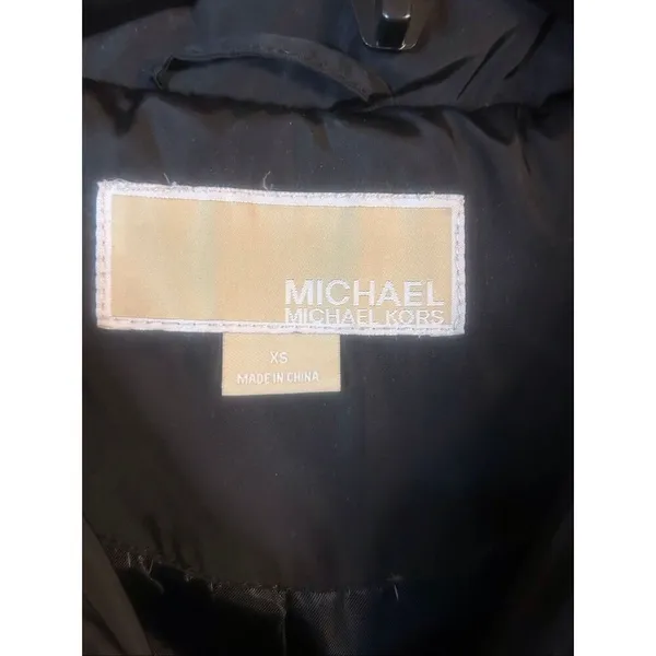 Michael Kors Long Down Quilted Puffer Jacket Tall Mock Neck Collar Size XS (5981 - Image 6