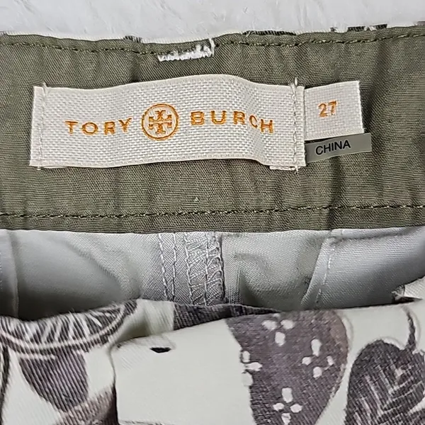Tory Burch Women's‎ Floral Leaf Printed Trousers Size 27 - Image 3