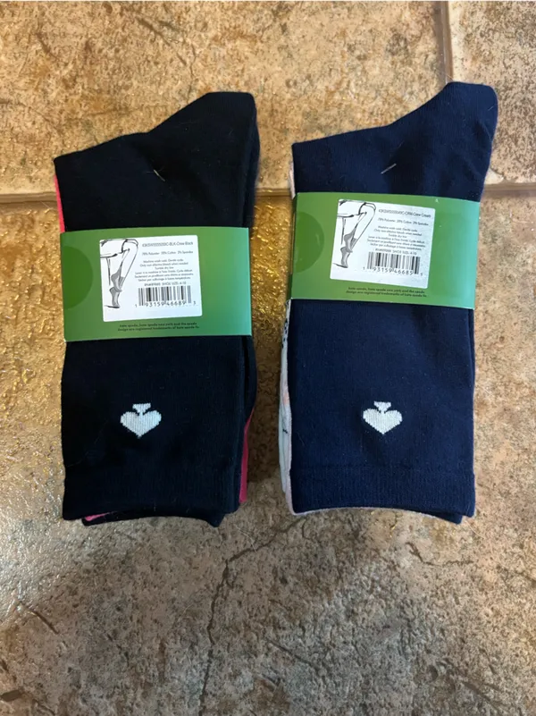 NWT *Bundle of 6 pairs* kate ♠️ spade New York crew socks OS - Image 2
