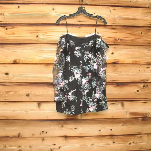 NWT Elliatt Gaia Black Floral Mini Dress Size L - Image 11