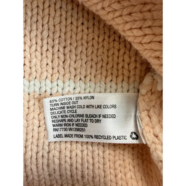 Universal Threads Peach White Striped Knit Sweater Vest Sleeveless Crew Neck L - Image 4